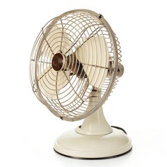 Vintage tabletop fan with a classic design and metal grill, ideal for retro decor.