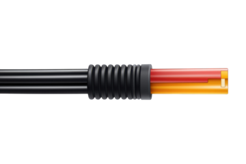 Empowering connection A sturdy electrical cable symbolizing strength and reliability within on transparent background