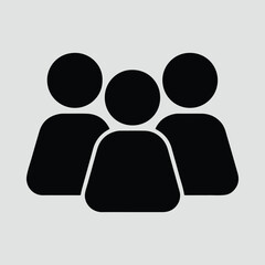 Silhouette of a team of three people Vector illustration