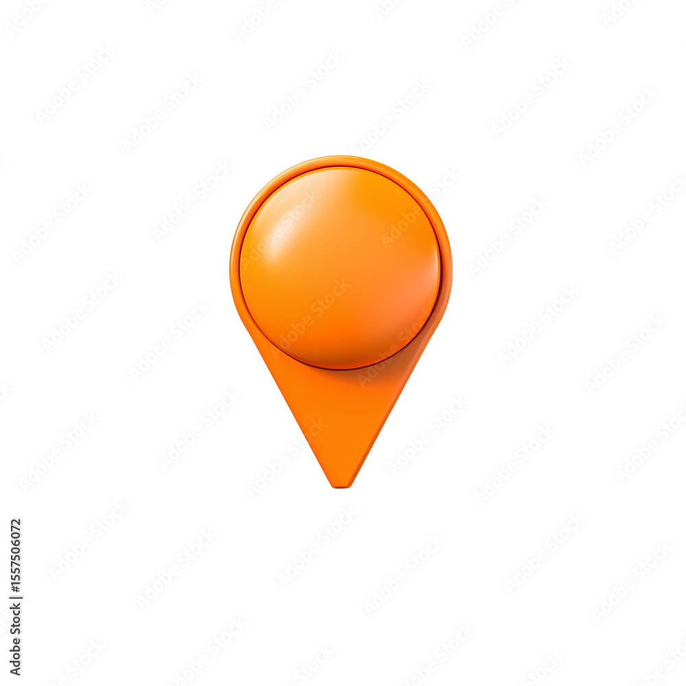 Poster orange location pin represents gps navigation on a transparent background. png isolated on transpare