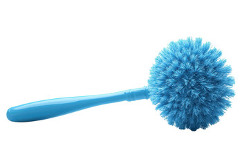 An inviting light blue duster ready to bring cheerful cleanliness with its soft touch on a on transparent background