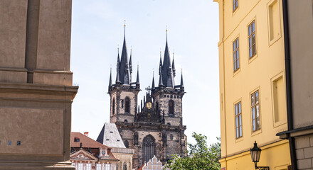 Gothic Church of Our Lady before Týn in Prague Old Town