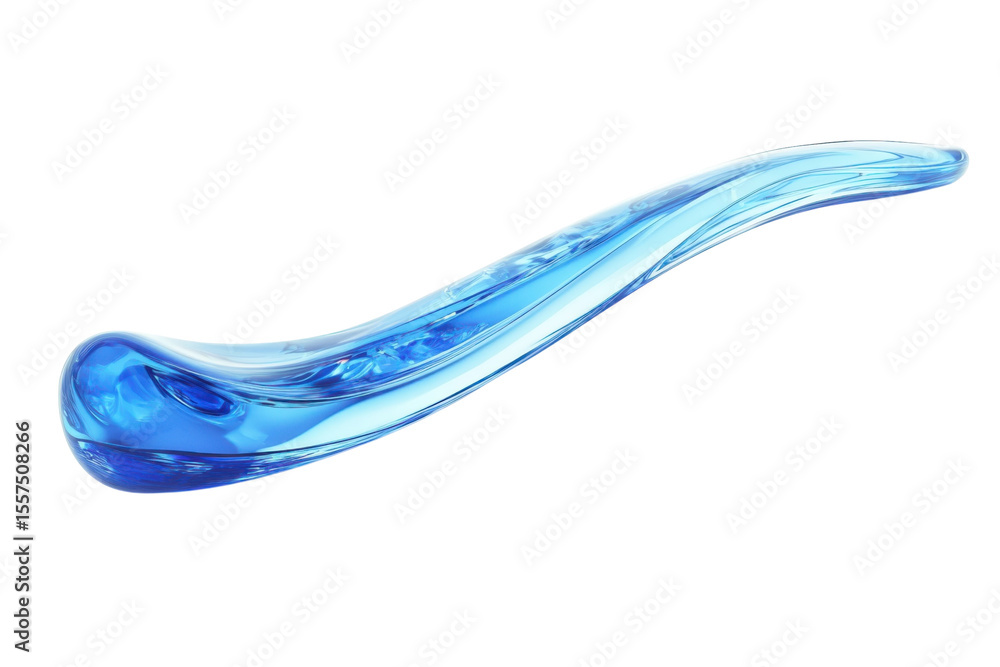Fototapete an artistic rendering of liquid sapphire frozen in time forming a curved futuristic organic on trans