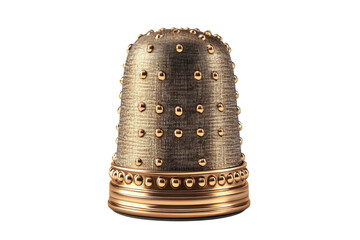 An elegant antique gold thimble a seamstress s cherished tool reflecting generations of craft on transparent background