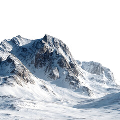 Obraz premium Majestic Winter Mountain Landscape Stunning Peak Snowscape on transparent Background