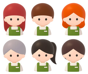 シンプル　男女　店員　アイコン