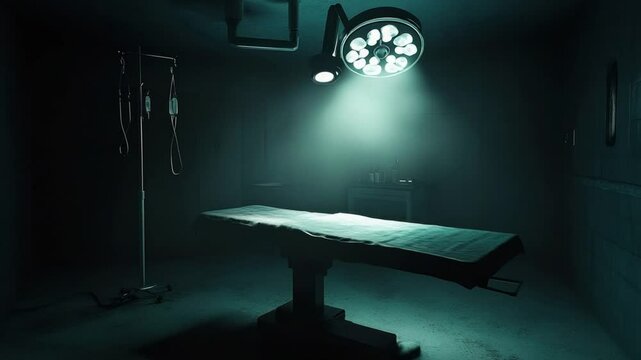 Eerie Hospital Operating Room: A Dark and Mysterious Scene