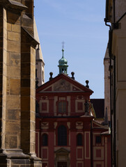 Fototapeta premium Baroque facade of St. George’s Basilica at Prague Castle