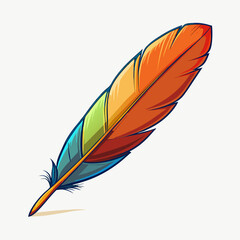 Feather set vector illustration with decorative quills and bird plume designs