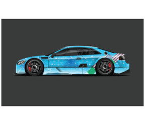 Racing Car Design with Water Droplet Pattern Side