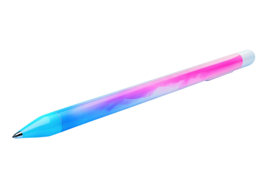 A vibrant digital pen dances with color enabling creative expression and limitless on transparent background