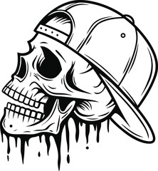 Here's a concise description combining your terms:

Tribal black vector illustration of a skull and crossbones design with an aggressive wild animal head, perfect for a powerful mascot emblem or tatto