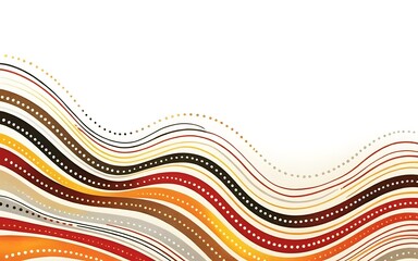 Abstract wavy lines illustration with warm colors and dot patterns for backgrounds or design elements