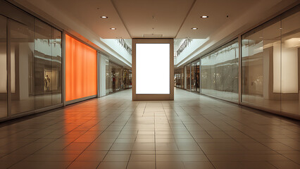 a blank advertising mockup on shopping mall on transparent background PNG