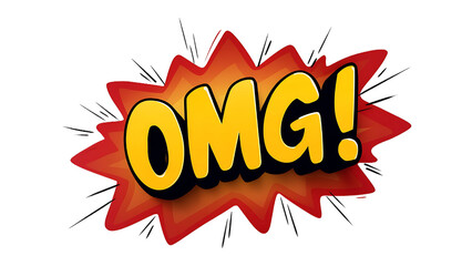 OMG text on transparent background PNG