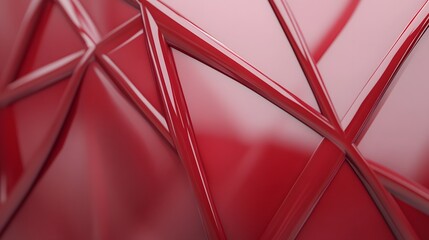 Abstract Red Geometric Background Shiny Triangles Pattern Design