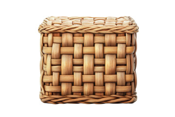 Obraz premium A rustic woven basket evoking farmhouse charm and handmade goodness textured interlaced on transparent background
