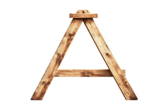 A rustic wooden A frame beckons with earthy charm echoing the artisan s touch against a stark on transparent background