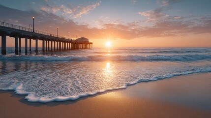Exciting summer sale shopping tag sign poster at ocean pier retro beach environment with gigapixel standard viewpoint