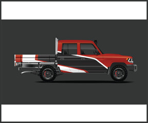 Red and Black Off Road Pickup Truck Design