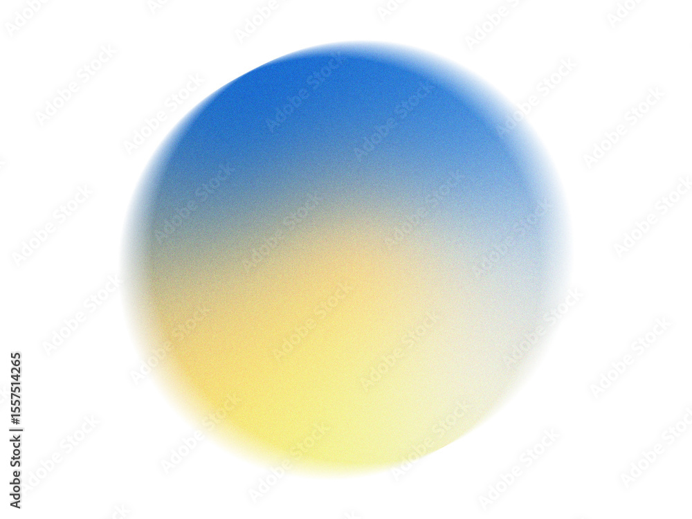 Aufkleber abstract blurred blue yellow gradient circle shape noise texture design element