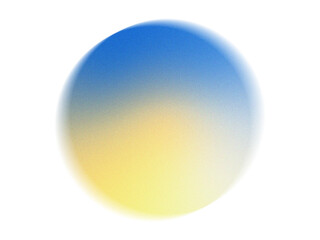 Abstract blurred blue yellow gradient circle shape noise texture design element