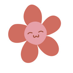 Flower Character Illustration Pastel Smile