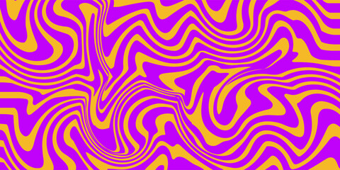 Set of Wavy Seamless Trippy Patterns in Psychedelic Colors. Abstract Vector Swirl Backgrounds. 1970 Aesthetic Textures with Flowing Waves