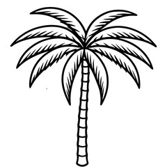 Areca Palm line art vector