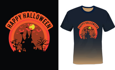 Happy Halloween, Halloween typography t-shirt design.