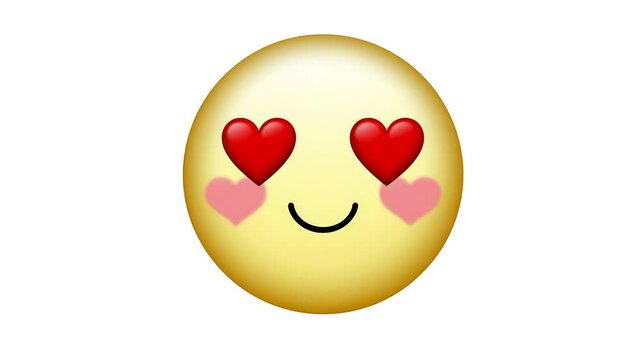 Adorable Emoji Face with Heart Eyes and Blushing Cheeks
