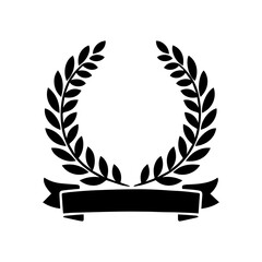 Elegant And Minimalist laurel  Wreath with Riboon Badge.