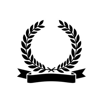 Elegant And Minimalist laurel  Wreath with Riboon Badge.