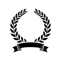 Elegant And Minimalist laurel  Wreath with Riboon Badge.
