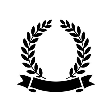 Elegant And Minimalist laurel  Wreath with Riboon Badge.