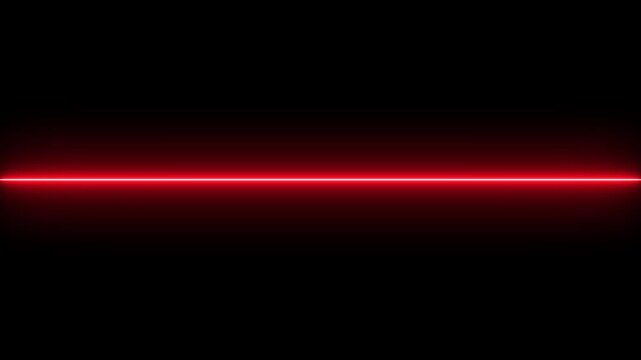 Bright neon red laser line abstract technology background. 