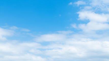Background of blue sky with big white cloud
