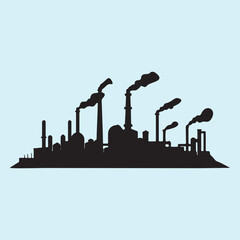 Obraz premium silhouette of industrial factory