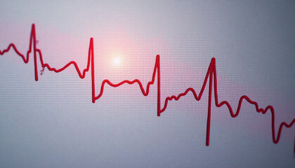 Fluctuating Red Line Graph Depicting Vital Signs or Market Performance