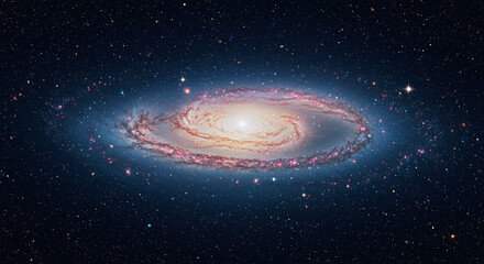 Mesmerizing Cosmic Spiral Galaxy Structure in the Vastness of Deep Space with Bright Core and Star