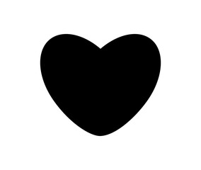 Black Sticker Logo Tag Emblem. Label Shape for Badge Design, Sale Offer, Original Product Mark, Branding Element. Black Heart Silhouette. Vector Illustration.
