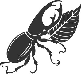 Vector beetle insect silhouette drawing