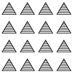 Modern and minimalist seamless pattern of black striped triangles. Ideal for backgrounds, textiles, packaging, web and various graphic design projects.