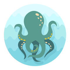 Octopus vector icon. Summer. Vacation