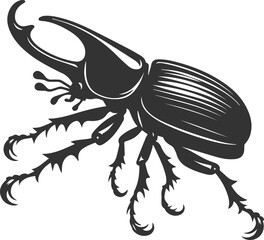 Vector beetle insect silhouette drawing