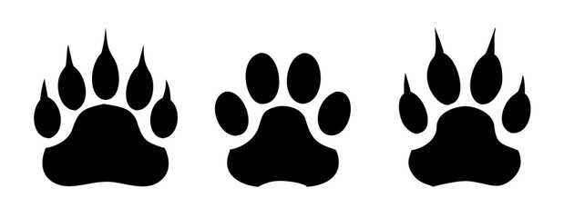 Fototapeta premium Paw print set. Vector illustration.