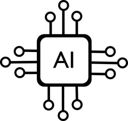 retro robot vector illustration isolated, AI LOGO