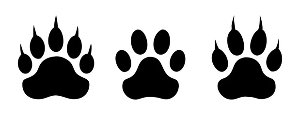 Fototapeta premium Paw print set. Vector illustration.