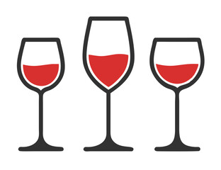 Wine glass set. Vector illustration
