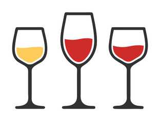 Wine glass set. Vector illustration